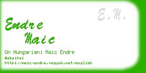 endre maic business card